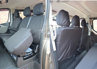 Driver & Double - Separate headrests with u/seat storage - Black