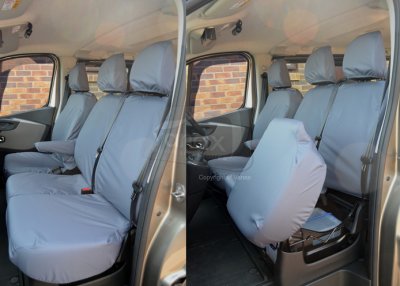 Driver & Double - Separate headrests with u/seat storage - Grey