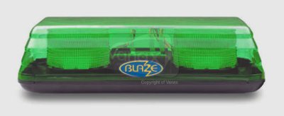 VISION ALERT - Xenon Green Lightbar 2 Lamp Double Flash Magnetic