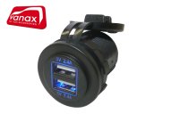 Twin Port Fast Charge USB Power Socket With Blue LED (5V, 4.8A)