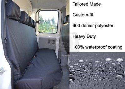 Tailored - Chassis Cab Rear 4-Seater Black Seat Covers - Black